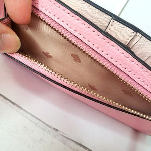 Kate Spade Bright Carnation Eva Large Slim Bifold Wallet